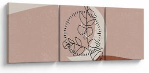 Obraz - Boho leaves N⁰2 (z zegarem) (90x30 cm)