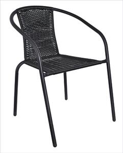 Czarny fotel ogrodowy typu bistro - Merisa