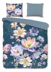 Niebieska pościel dwuosobowa z satyny bawełnianej 200x220 cm Mirery – Descanso