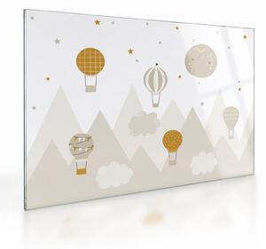 Obraz na szkle - Latające balony (70x50 cm)