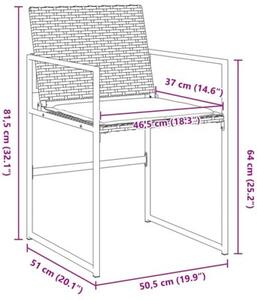 Zestaw Mebli Ogrodowych Komplet Jadalniany 5-Częściowy Czarny Metal Na Taras Balkon Ogród