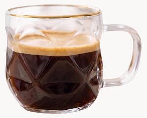 Komplet filiżanek do espresso ze szkła borokrzemowego Geo Gold, 4 elem