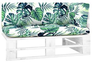 Ogrodowa sofa narożna z palet, biała, drewno sosnowe