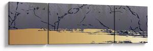 Obraz - Niebiesko-złota abstrakcja N⁰1 (170x50 cm)