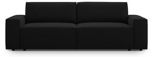 Czarna aksamitna rozkładana/ze schowkiem sofa 247 cm Jodie – Micadoni