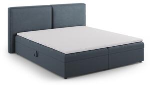 Niebieskie łóżko boxspring ze schowkiem 160x200 cm Arendal – Cosmopolitan Design