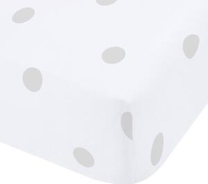 Biało-szare flanelowe prześcieradło z gumką 150x200 cm Polka Dot – Catherine Lansfield