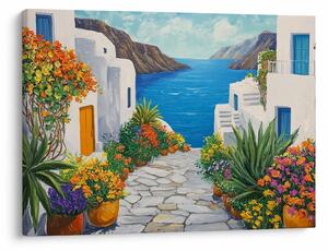 Obraz - Grecka uliczka (70x50 cm)