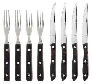 Sztućce ze stali nierdzewnej w czarno-srebrnym kolorze 8 szt. Old Farmer Classic – Gense