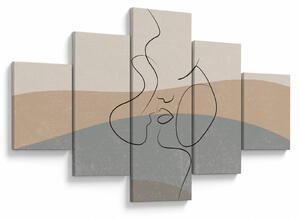 Obraz - Line art kiss (125x70 cm)