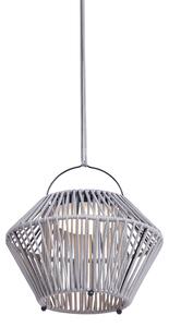 Lampa stołowa w stylu bohemy szara z LED, 3-stopniowy ściemniacz, IP54, ładowana solarnie - Duco