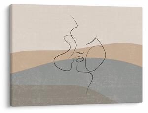Obraz - Line art kiss (70x50 cm)