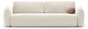 Kremowa aksamitna rozkładana/ze schowkiem sofa 262 cm Tonale – Cosmopolitan Design