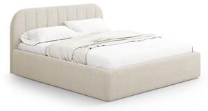 Kremowe tapicerowane łóżko dwuosobowe ze schowkiem ze stelażem 140x200 cm Juno – Windsor & Co Sofas
