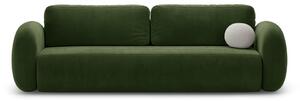 Zielona aksamitna rozkładana/ze schowkiem sofa 262 cm Tonale – Cosmopolitan Design