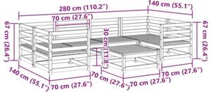 Zestaw Mebli Ogrodowych Komplet Wypoczynkowy 7-Częściowy Drewno Na Taras Balkon Ogród