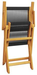 Zestaw Mebli Ogrodowych Bistro Składany 3-Częściowy Czarny Tworzywo Sztuczne Na Taras Balkon Ogród