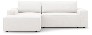 Biały rozkładany narożnik z materiału bouclé (lewostronny) Jodie – Micadoni Home
