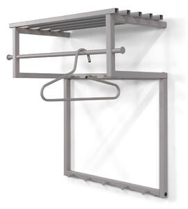 Szarobrązowy metalowy wieszak ścienny z półką 76 cm Rizzoli – Spinder Design
