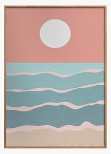 Oprawiony druk cyfrowy Sunset Over the Ocean No. 3