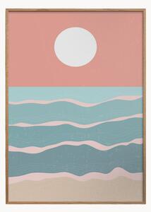 Oprawiony druk cyfrowy Sunset Over the Ocean No. 3