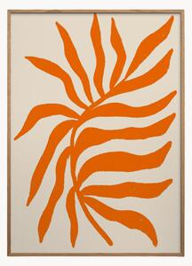 Oprawiony druk cyfrowy Orange Silhouette Textured Branch