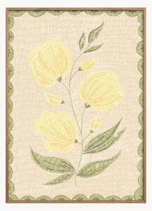Oprawiony druk cyfrowy Butter Yellow Flowers No. 03