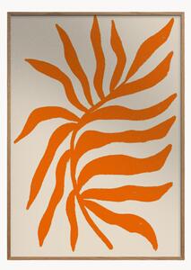 Oprawiony druk cyfrowy Orange Silhouette Textured Branch