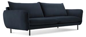Ciemnoniebieska aksamitna sofa 200 cm Vienna – Cosmopolitan Design