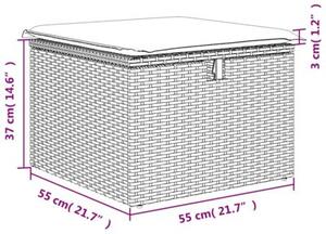 Zestaw Mebli Ogrodowych Komplet Jadalniany Z Poduszkami 2-Częściowy Brązowy Rattan Na Taras Balkon Ogród