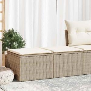 Zestaw Mebli Ogrodowych Komplet Jadalniany Z Poduszkami 2-Częściowy Beżowy Rattan Na Taras Balkon Ogród