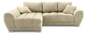 Beżowy rozkładany narożnik z aksamitnym obiciem Windsor & Co Sofas Nuage, lewostronny
