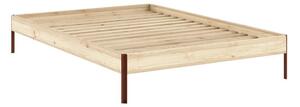 Łóżko dwuosobowe z litego drewna sosnowego bez zagłówka ze stelażem 160x200 cm w naturalnym kolorze Core – Karup Design