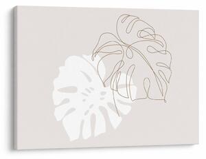 Obraz - Line art monstera N⁰2 (70x50 cm)