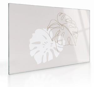Obraz na szkle - Line art monstera N⁰2 (70x50 cm)