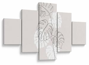 Obraz - Line art monstera N⁰3 (125x70 cm)