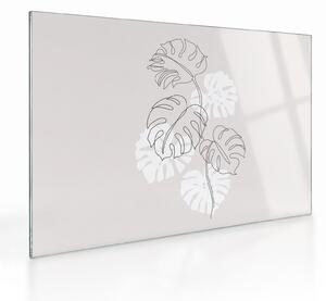 Obraz na szkle - Line art monstera N⁰3 (70x50 cm)