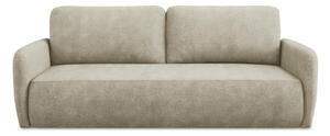 Beżowa rozkładana sofa z tkaniny szenilowej ze schowkiem 218 cm Lilo – Makamii