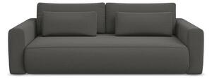 Ciemnoszara aksamitna rozkładana/ze schowkiem sofa 238 cm Kapua – Makamii
