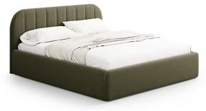 Zielone tapicerowane łóżko dwuosobowe ze schowkiem ze stelażem 140x200 cm Juno – Windsor & Co Sofas
