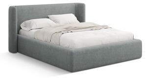Ciemnoszare tapicerowane łóżko dwuosobowe ze schowkiem ze stelażem 140x200 cm Jason – Windsor & Co Sofas