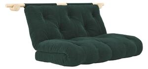 Ciemnozielona sztruksowa rozkładana sofa 135 cm Hooked – Karup Design
