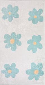 Miętowo-kremowy dywan dziecięcy odpowiedni do prania 60x100 cm Cute Flowers Green – Vitaus