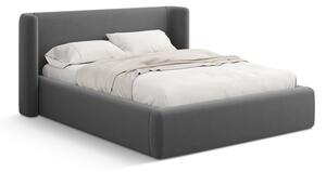Szare tapicerowane łóżko dwuosobowe ze schowkiem ze stelażem 140x200 cm Jason – Windsor & Co Sofas
