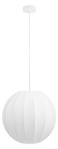 Biała lampa wisząca z tekstylnym kloszem ø 40 cm Coventry – House Nordic