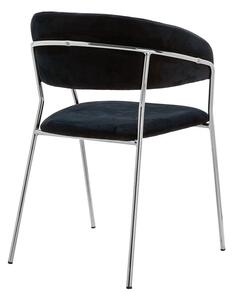 Czarne welurowe krzesło z podłokietnikami Piano 3X