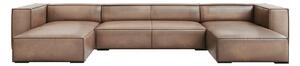 Jasnobrązowy skórzany narożnik (w kształcie litery "U") Madame – Windsor & Co Sofas