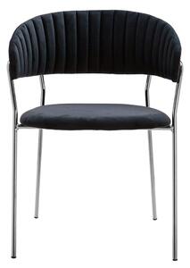 Czarne welurowe krzesło z podłokietnikami Piano 3X