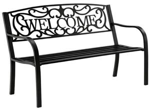 LEAN 29322 Metalowa ławka ogrodowa 127 × 61 × 87 cm, czarna