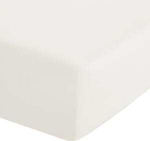 Kremowe prześcieradło z perkalu z gumką 90x190 cm Easy Iron Percale – Catherine Lansfield